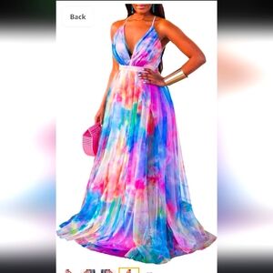 New rainbow maxi dress